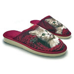 Pohodlné pantofle kočka červené