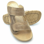 Dámske ortopedické pantofle kožené hňedé melír