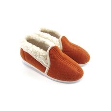 Dámské oteplené pantofle beránek-gumička, oranžové