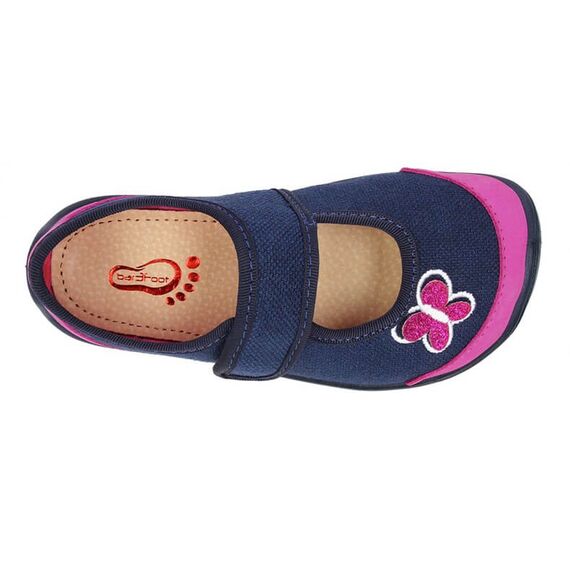 BAREFOOT Dětské bačkory růžový motýl
