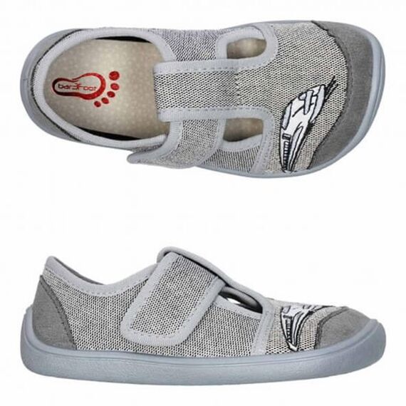 BAREFOOT Detské papuče šedé