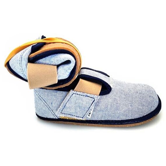 BAREFOOT Dětské bačkůrky modré riflové