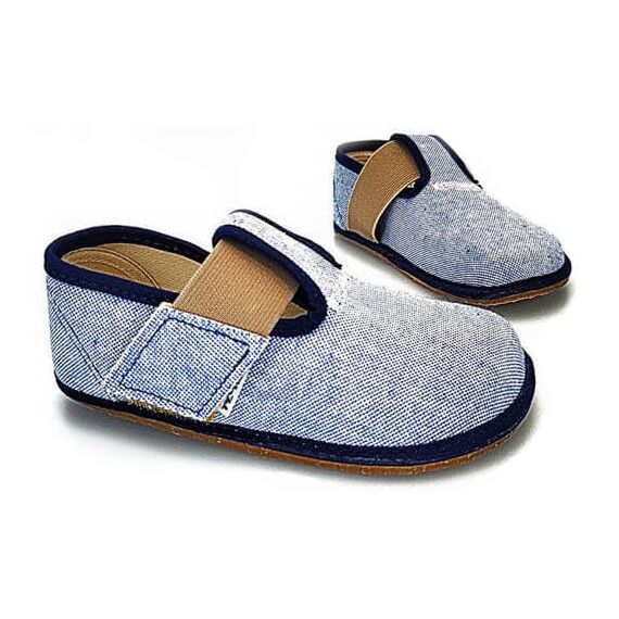 BAREFOOT Dětské bačkůrky modré riflové