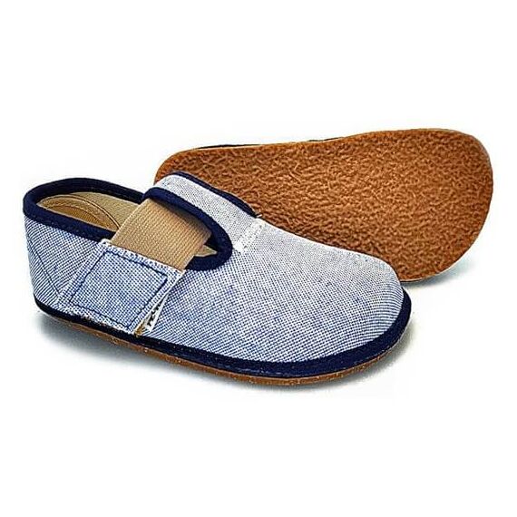 BAREFOOT Dětské bačkůrky modré riflové