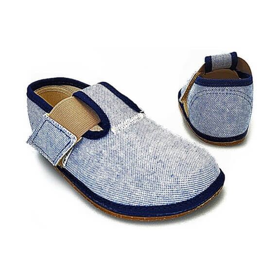 BAREFOOT Dětské bačkůrky modré riflové