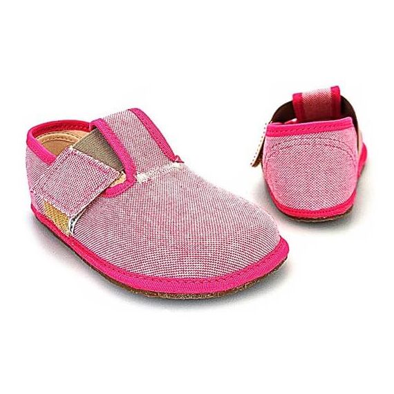 BAREFOOT Dětské růžové bačkůrky riflové