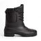 Bočný pohľad na čiernu pánsku snehulu RYSY, ukazujúci jej výšku a nepremokavú galošu.